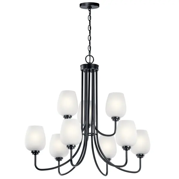 Valserrano 9-Light Chandelier in Black