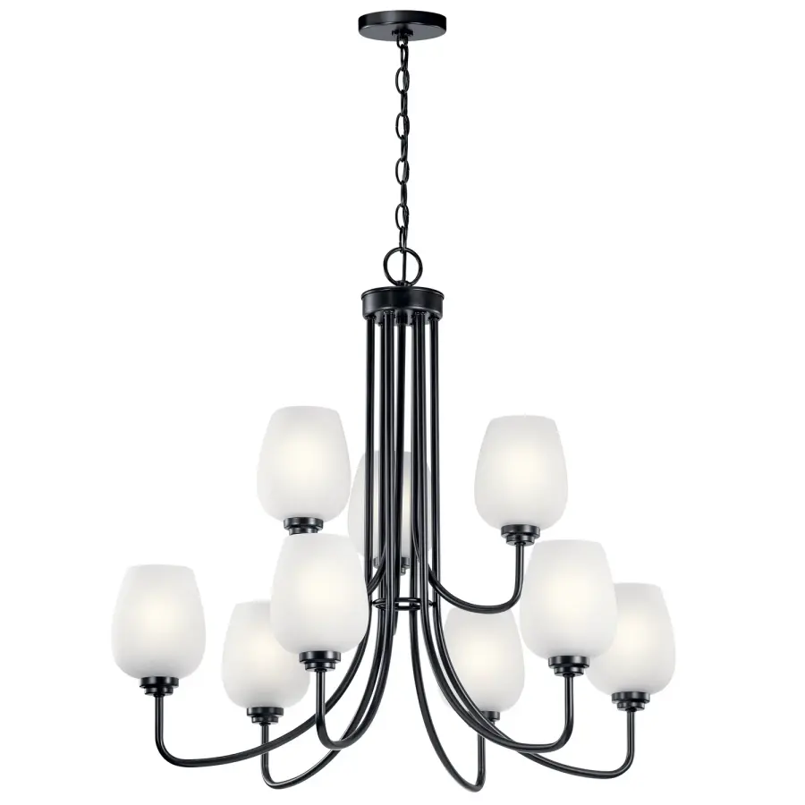 Valserrano 9-Light Chandelier in Black