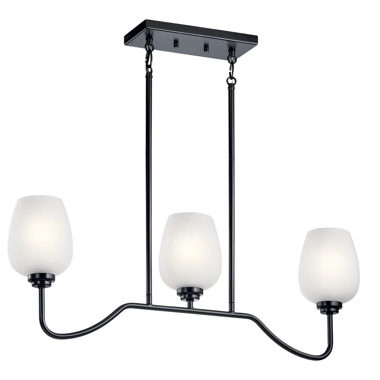 Valserrano 3-Light Linear Chandelier in Black