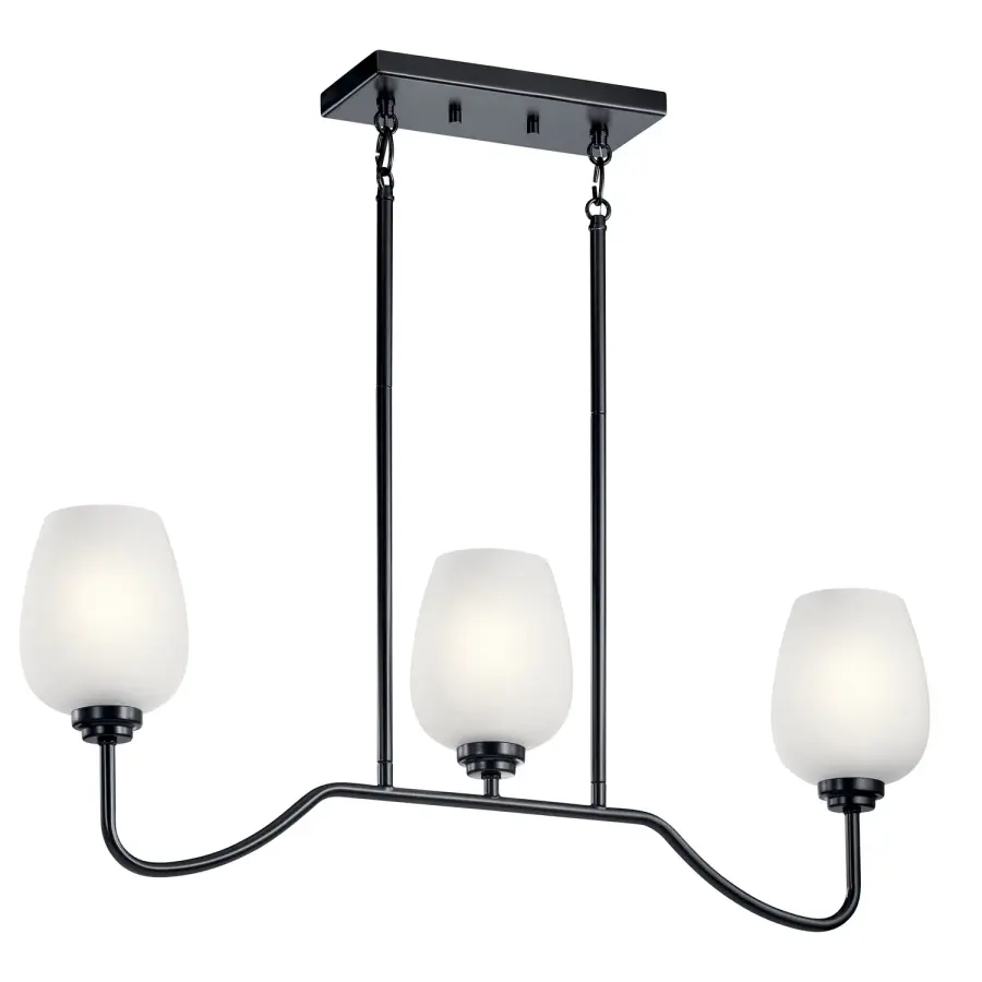Valserrano 3-Light Linear Chandelier in Black