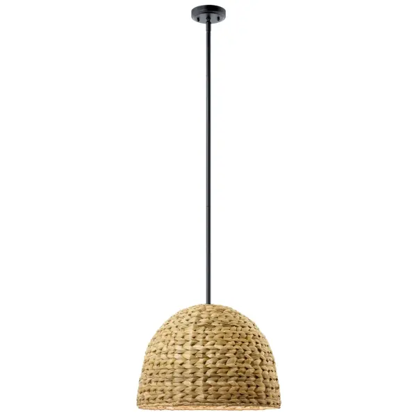 The Raffiana mini pendant beautifully blends organic materials with refined style. Its handwoven rattan dome creates warm, textured lighting while the opal glass globe softens the glow. Perfect for adding natural character to coastal, boho, or transitional spaces.