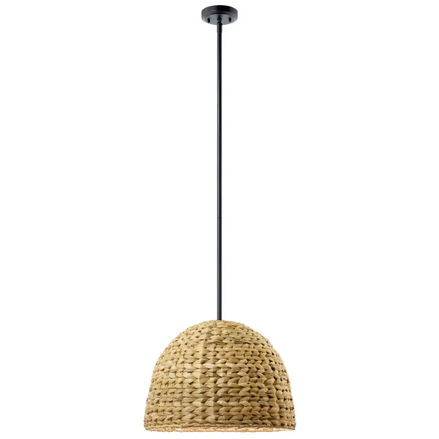 Raffiana One Light Mini Pendant in Black