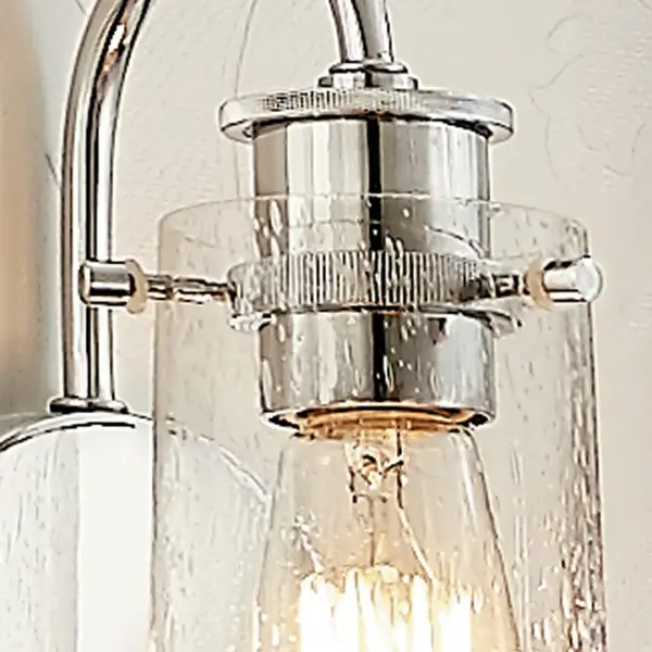 Braelyn Chrome Wall Sconce with Clear Seeded Glass - Image 4