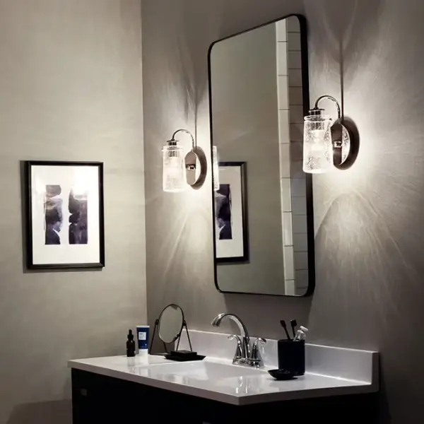 Braelyn Chrome Wall Sconce with Clear Seeded Glass - Image 5