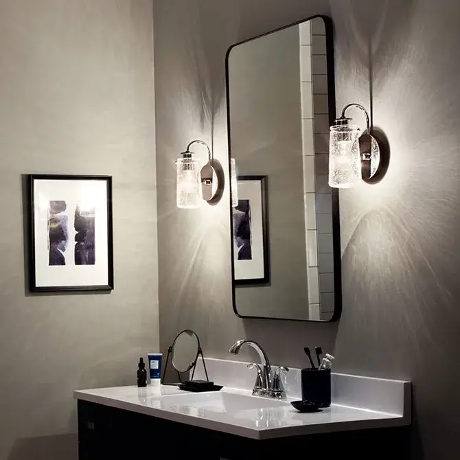 Braelyn Chrome Wall Sconce with Clear Seeded Glass - Image 5
