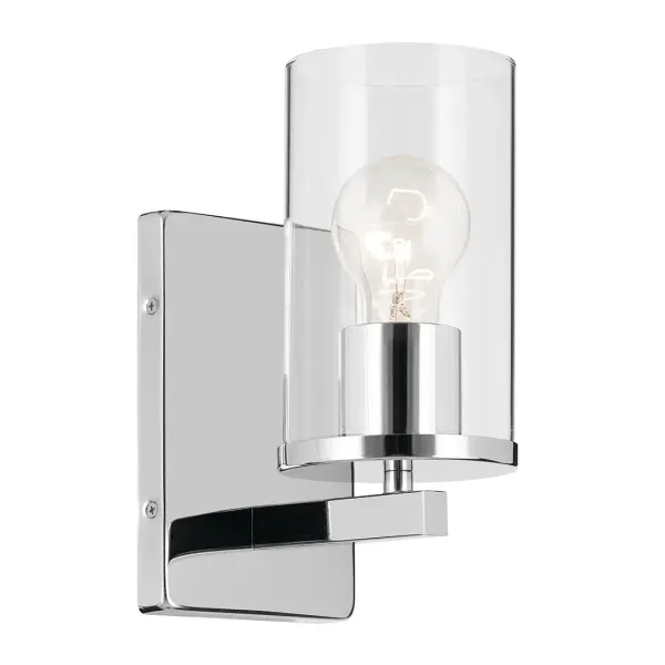Crosby Chrome Wall Sconce with Clear Glass - Image 1