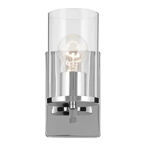 Crosby Chrome Wall Sconce with Clear Glass - Image 4