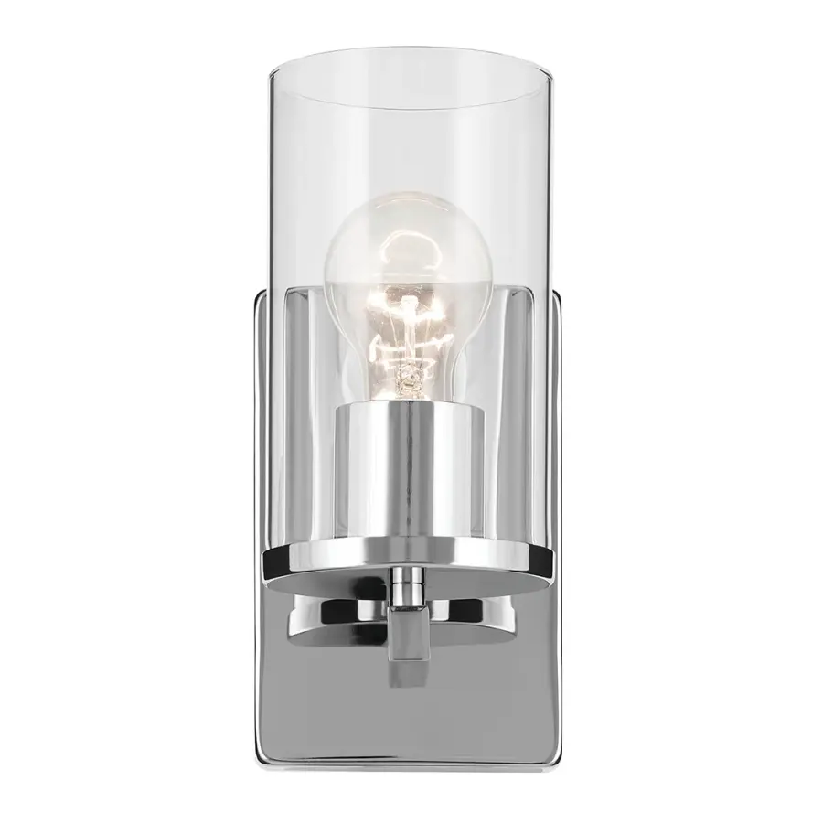 Crosby Chrome Wall Sconce with Clear Glass - Image 4
