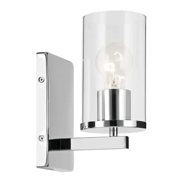 Crosby Chrome Wall Sconce with Clear Glass - Image 5