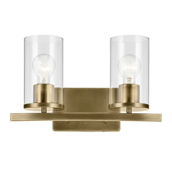 Crosby 2-Light Vanity Light in Natural Brass - Image 4