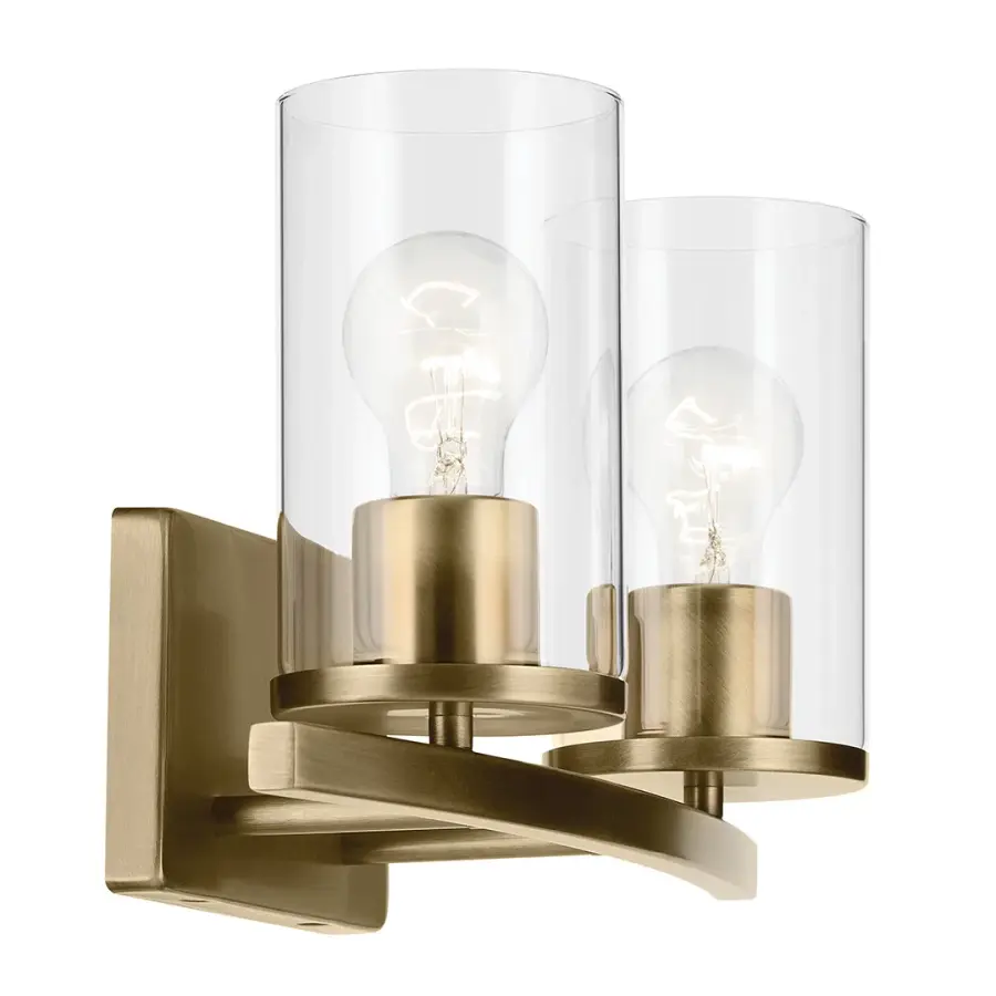 Crosby 2-Light Vanity Light in Natural Brass - Image 5