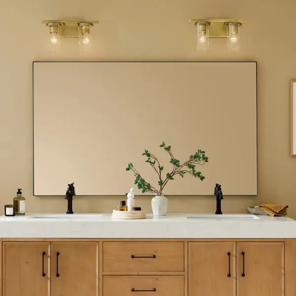 Crosby 2-Light Vanity Light in Natural Brass - Image 6