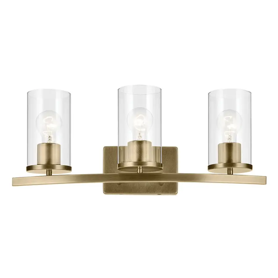 Crosby 3-Light Vanity Light in Natural Brass - Image 2