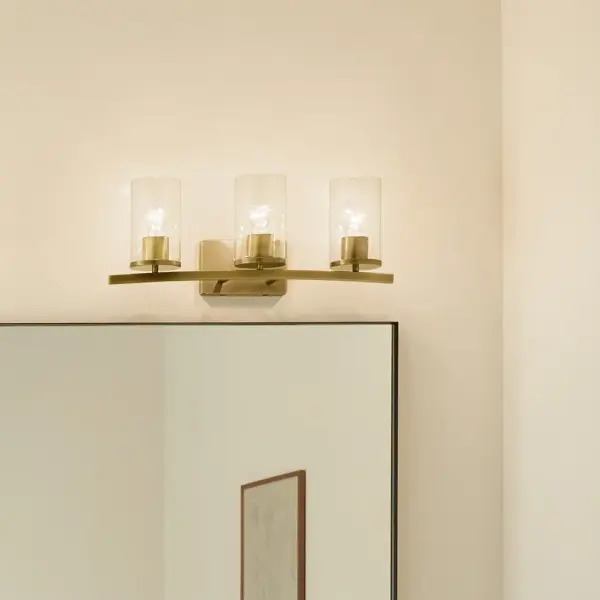 Crosby 3-Light Vanity Light in Natural Brass - Image 4