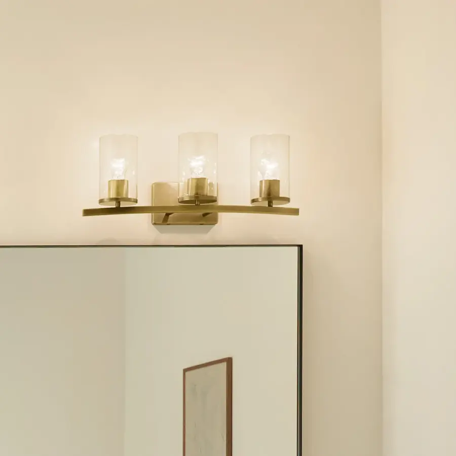 Crosby 3-Light Vanity Light in Natural Brass - Image 4