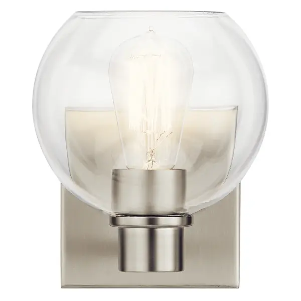The Harmony wall sconce combines classic elegance with contemporary simplicity. Its gently curved arms and sculpted socket create visual interest while the brushed nickel finish ensures versatility across design schemes.