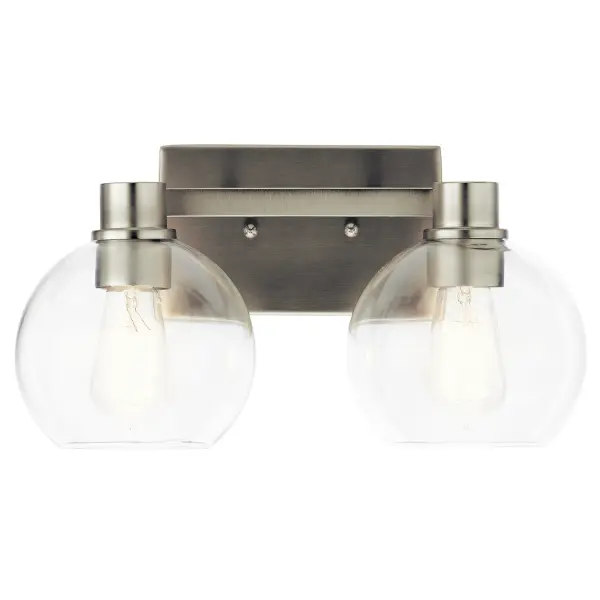 Harmony Two Light Bath Vanity in Brushed Nickel