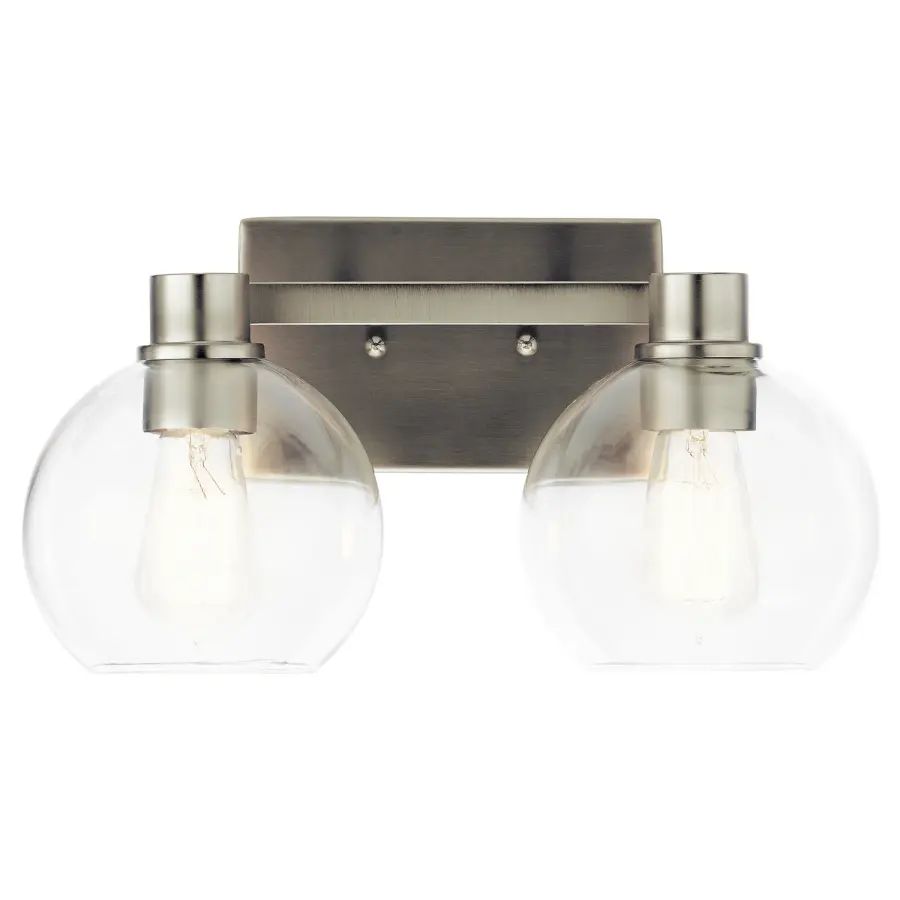 Harmony Two Light Bath Vanity in Brushed Nickel