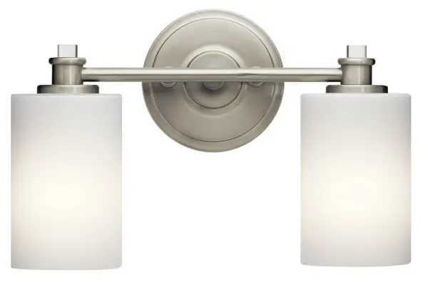 Joelson Two Light Bath Vanity in Brushed Nickel
