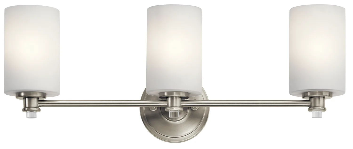 Joelson 3-Light Bath Vanity in Brushed Nickel