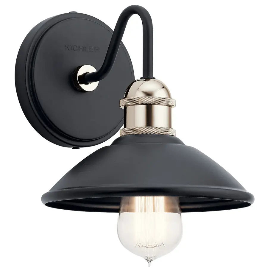 Clyde Black Wall Sconce - Image 1