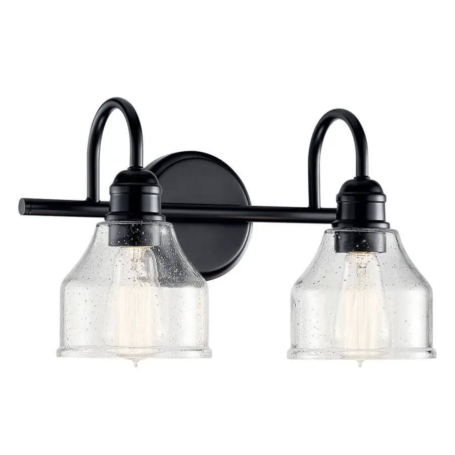 Avery 2-Light Vanity Light in Black - Image 1