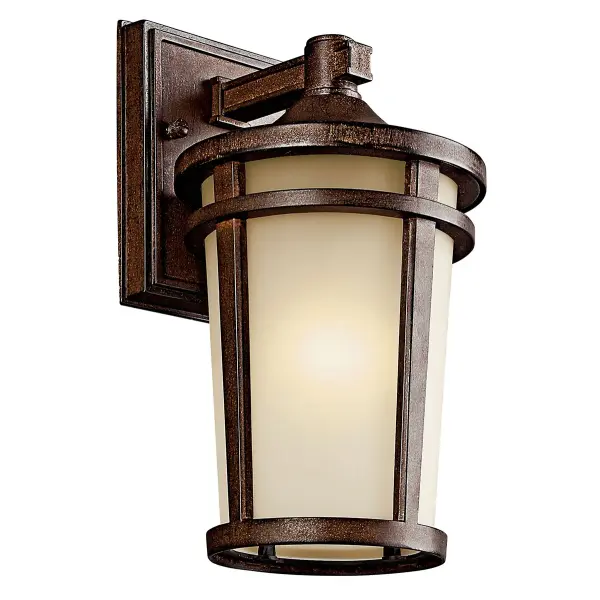 Classic Outdoor Wall Light with Warm Etched Glass - Image 1