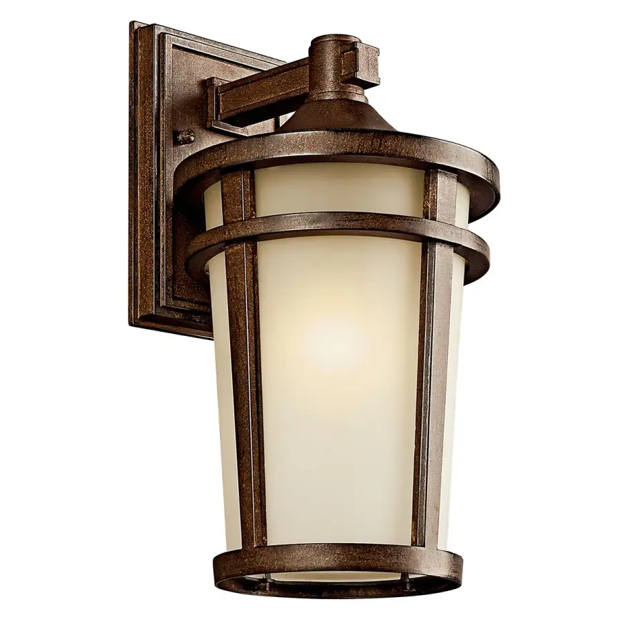 Classic Outdoor Wall Light with Warm Etched Glass and Wet-Rated Durability - Image 1