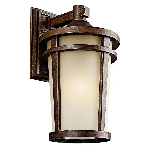 Classic Outdoor Wall Light with Warm Etched Glass and Wet-Rated Durability - Image 1