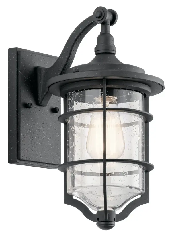 Royal Marine Outdoor Wall Sconce in Distressed Black