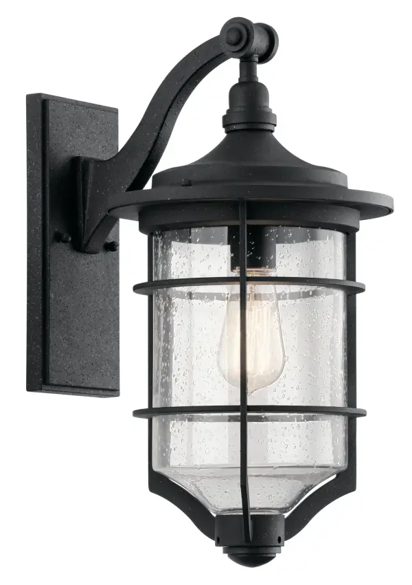 Royal Marine Outdoor Wall Sconce in Distressed Black