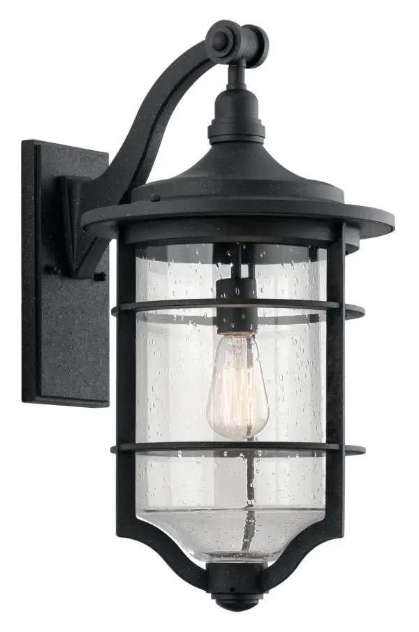 Royal Marine Outdoor Wall Lantern in Distressed Black