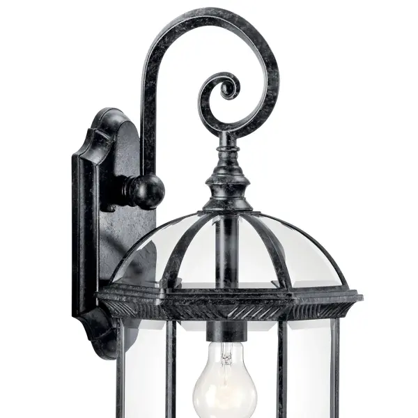 The Barrie Outdoor Wall Light combines traditional styling with modern durability. Featuring clear beveled glass and a wet-rated design, it's perfect for exposed outdoor areas requiring reliable illumination. - alternate view