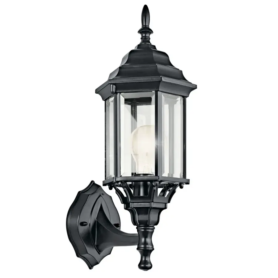 Classic Outdoor Wall Light with Timeless Beveled Glass Design - Image 1