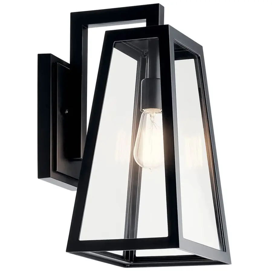 Elegant Outdoor Wall Light with Clear Glass and Wet-Rated Durability - Image 1