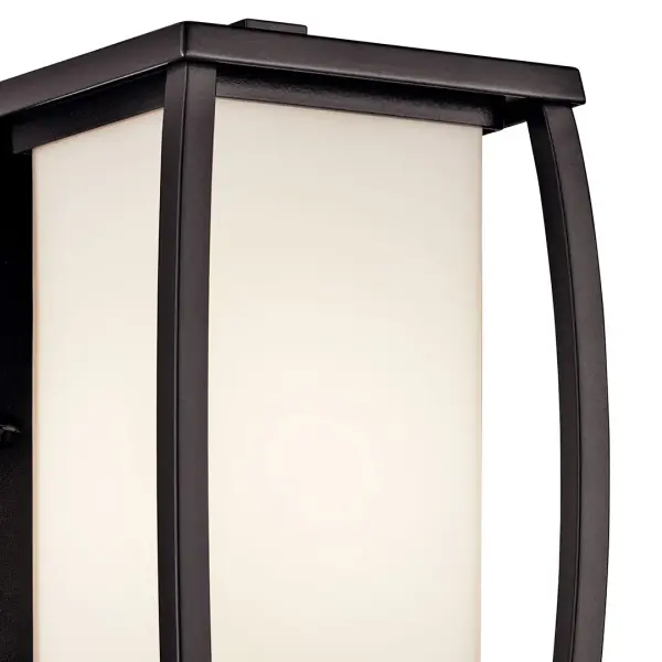 The Bowen Outdoor Wall Light combines traditional craftsmanship with modern durability. Its architectural bronze finish and satin etched glass create warm, welcoming illumination for any outdoor space. - alternate view