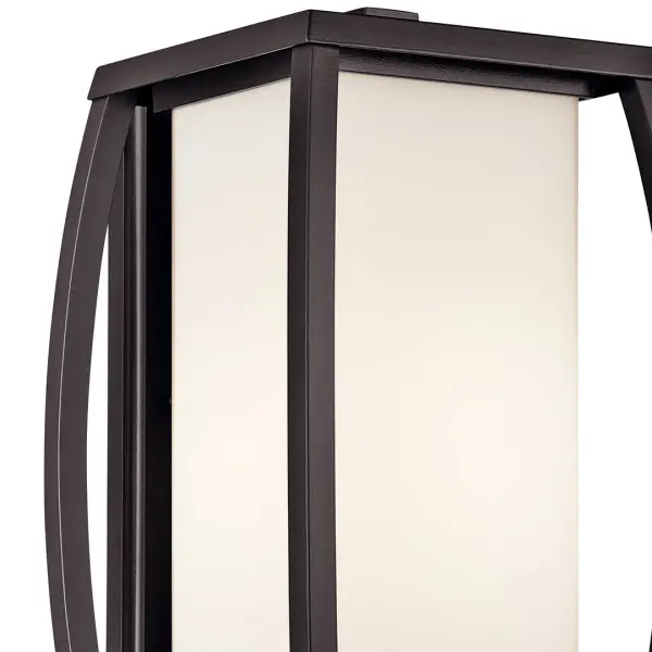 The Bowen Outdoor Wall Light combines classic design with modern functionality. Its architectural bronze finish and satin etched glass create warm, inviting illumination perfect for entryways and outdoor living spaces. - alternate view