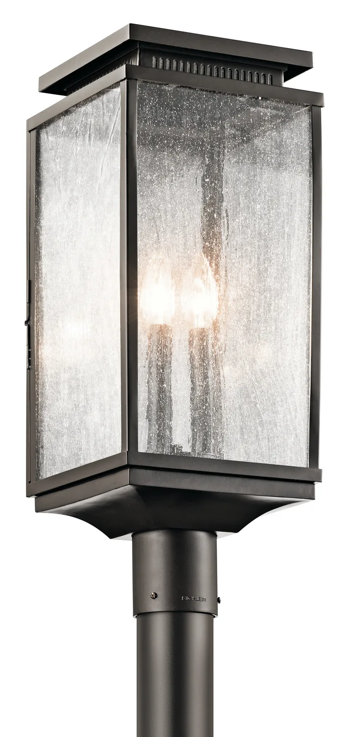 Manningham Three Light Outdoor Post Mount in Olde Bronze