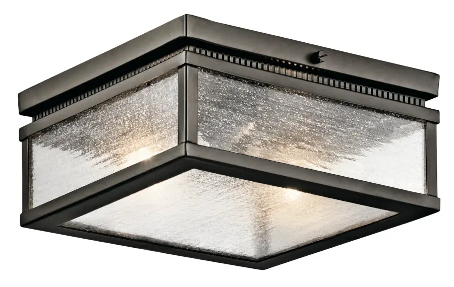 Manningham Two Light Outdoor Ceiling Mount in Olde Bronze