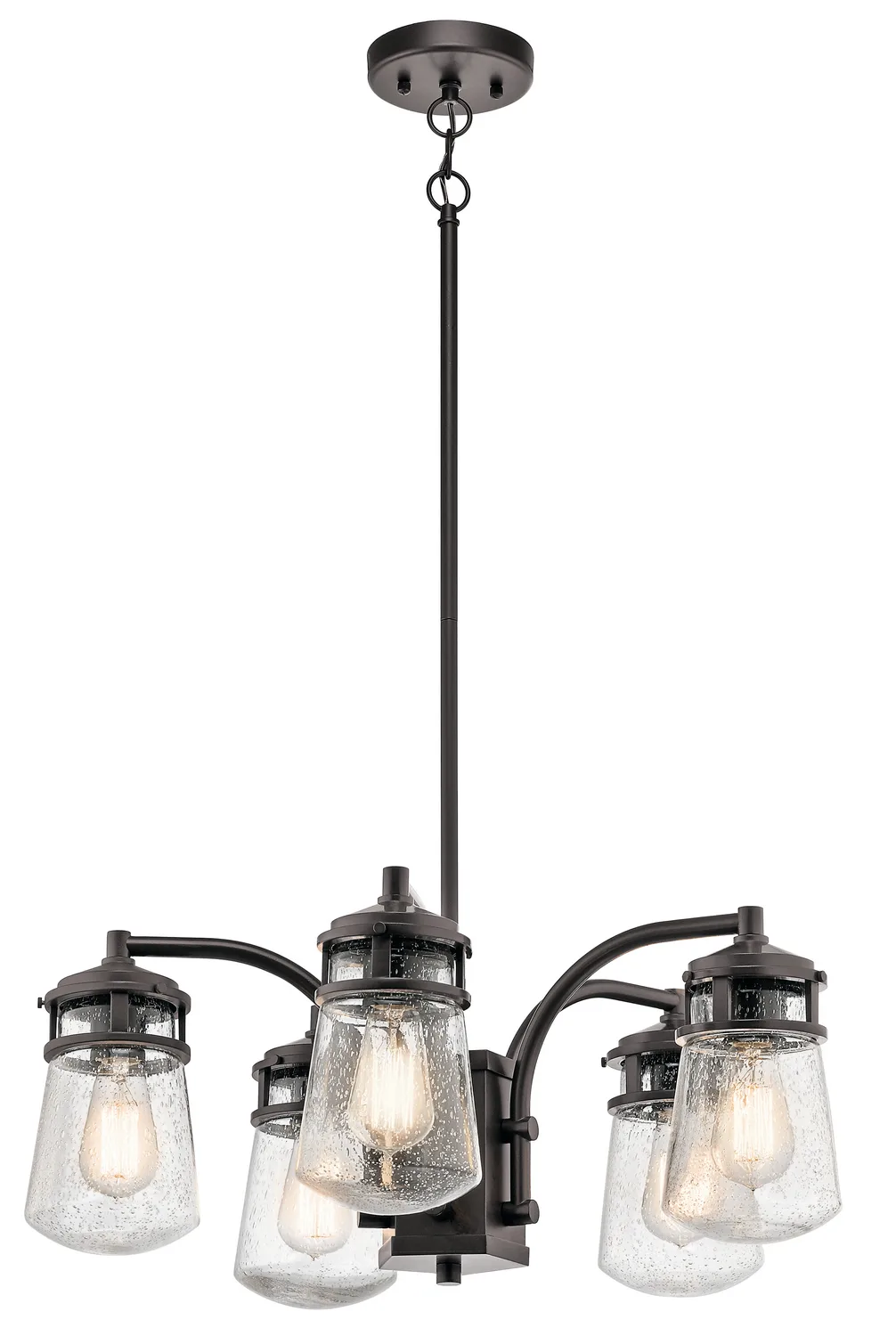 Lyndon 5-Light Outdoor Chandelier in Architectural Bronze