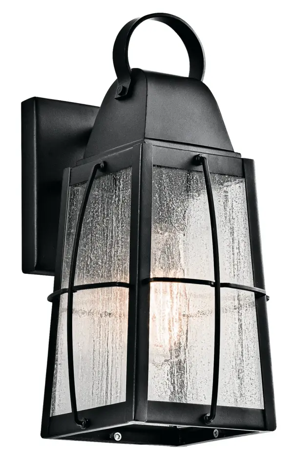 Tolerand 12" Outdoor Wall Lantern in Textured Black