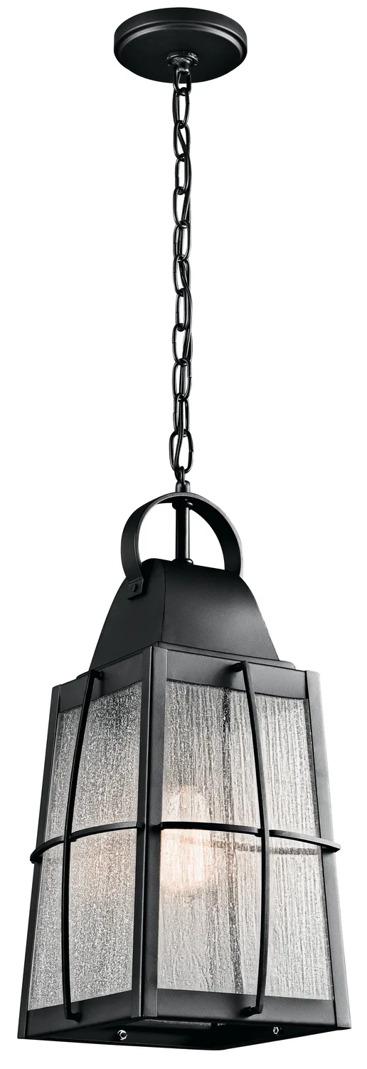 Tolerand One Light Outdoor Pendant in Textured Black