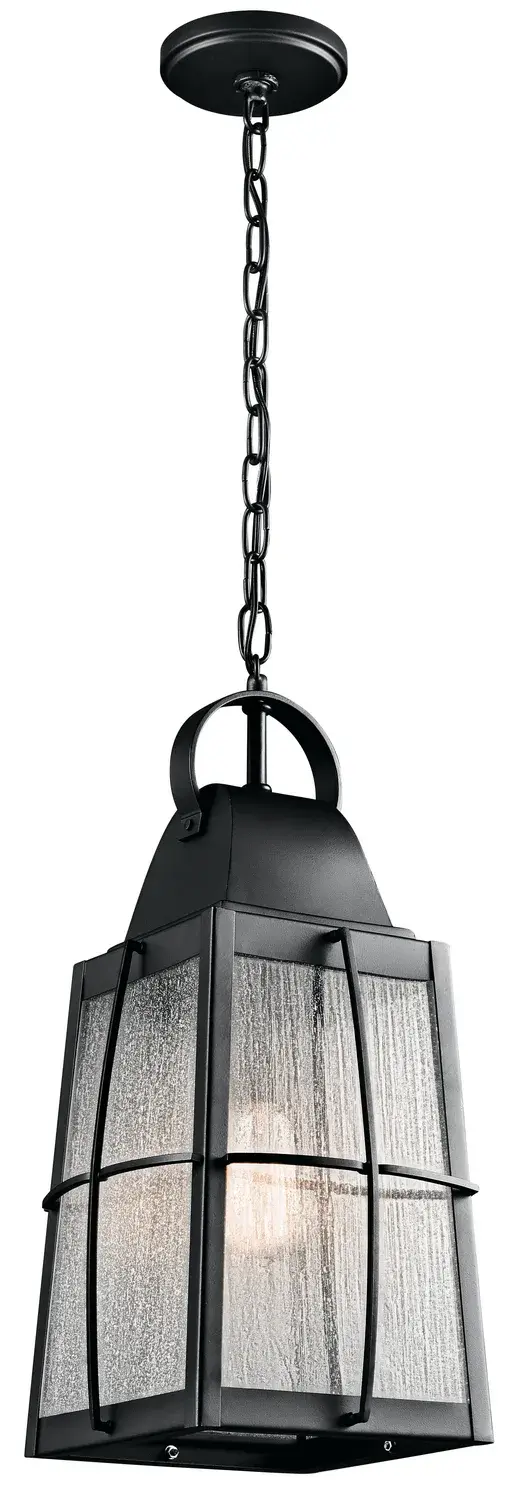 Tolerand One Light Outdoor Pendant in Textured Black