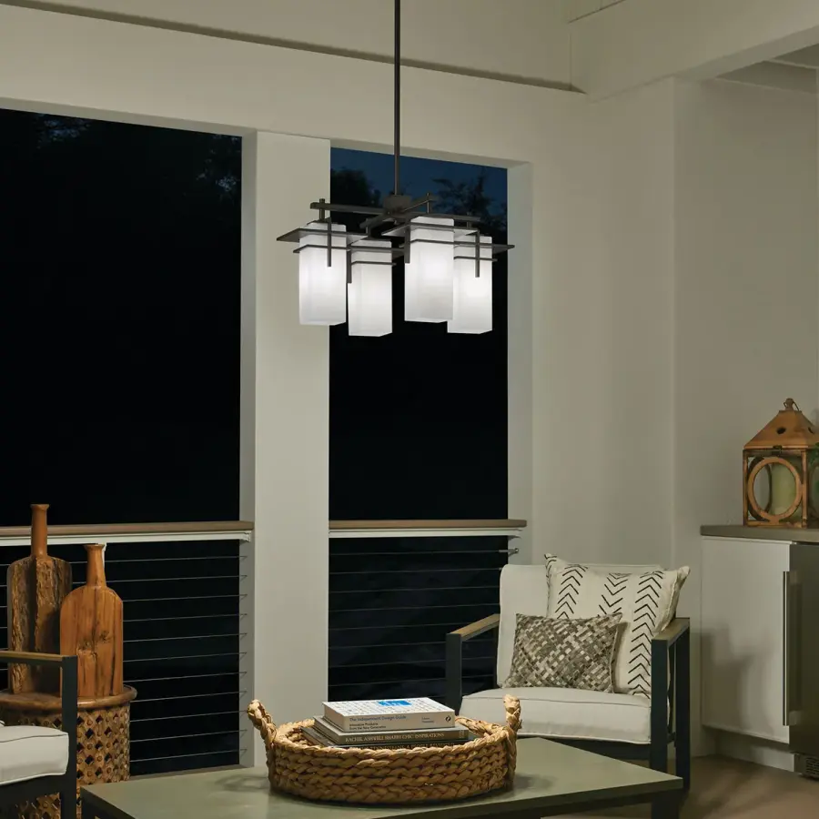 Classic 4-Light Chandelier with Warm Bronze Finish - Image 5