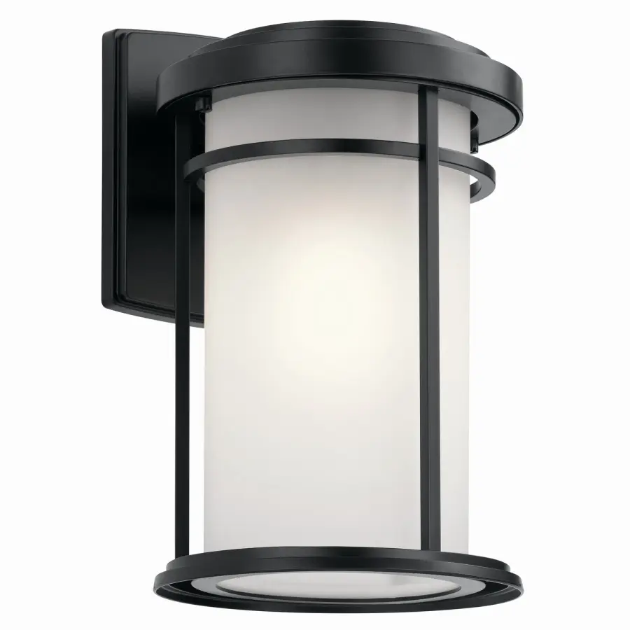 Toman One Light Outdoor Wall Mount in Black