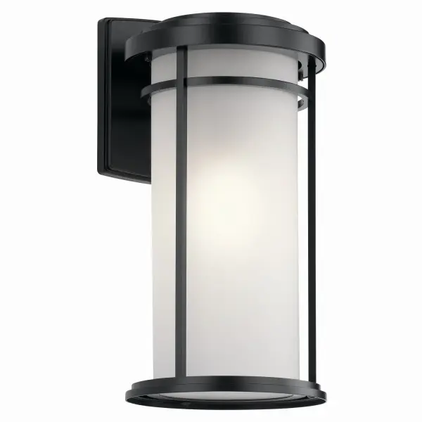 Toman One Light Outdoor Wall Mount in Black