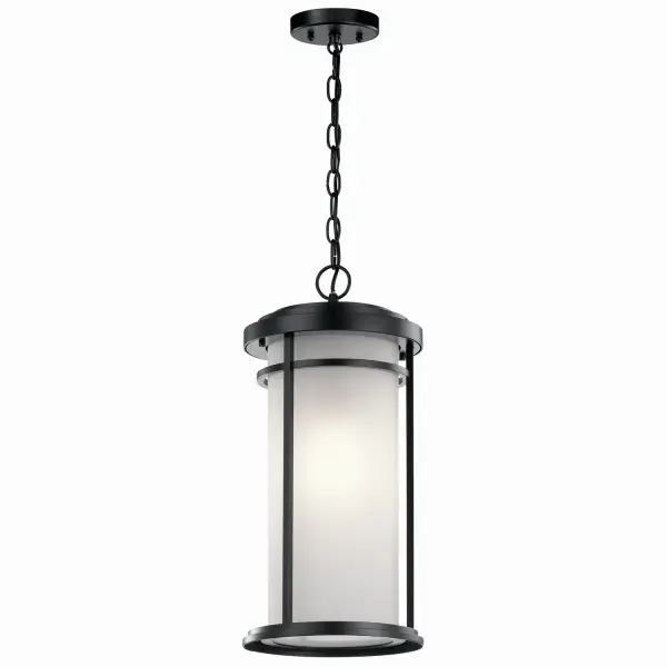 Toman One Light Outdoor Pendant in Black
