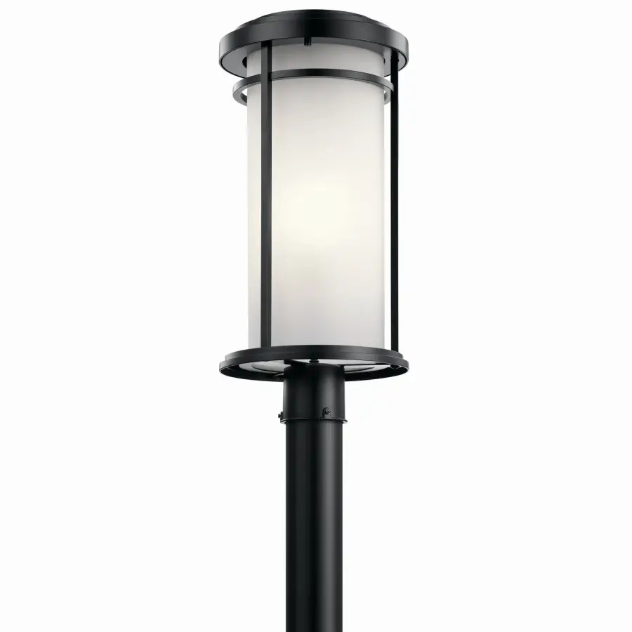 Toman One Light Outdoor Post Mount in Black