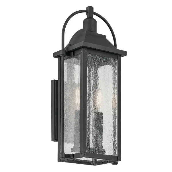 Harbor Row Two Light Outdoor Wall Mount in Textured Black