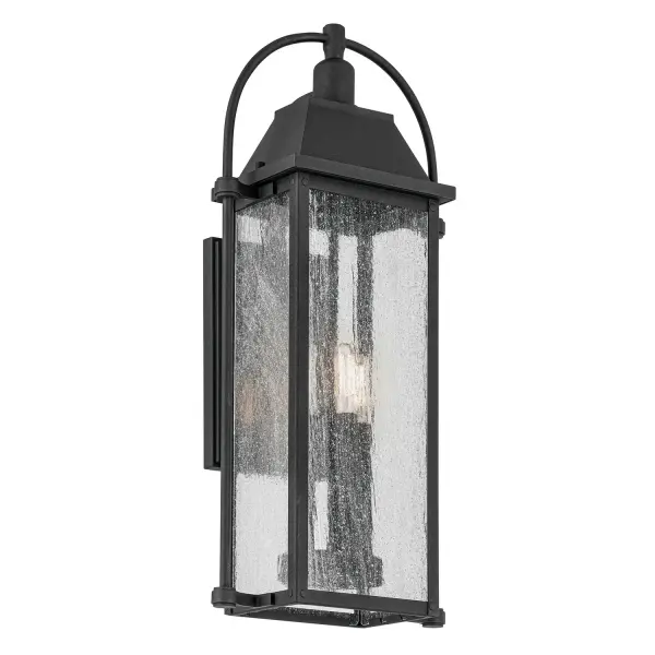Harbor Row 3-Light Outdoor Wall Lantern in Textured Black